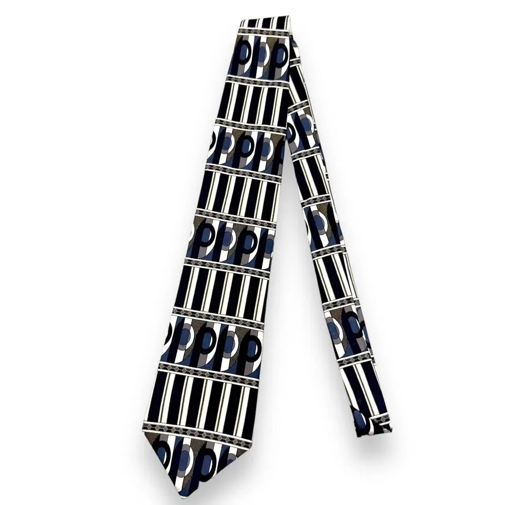 X'andrini Silk Dress Tie Made in USA‎ Multicolor Geometric Pattern 55